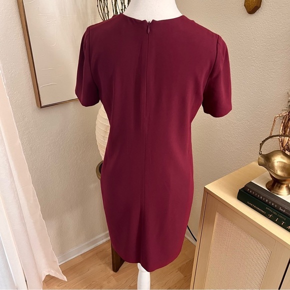 BABATON ARITZIA Patricio Short Sleeve Sheath Mini Dress in Burgundy Size 2‎ - Picture 3 of 7